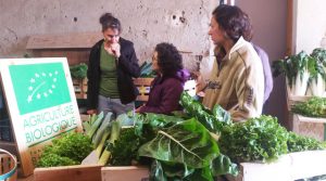 Sandrine Le Pinsec vend les légumes à la ferme de la Durette