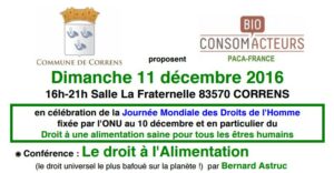 Annonce journée Correns 11 décembre