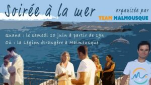 soirée à la mer Bleu Tomate