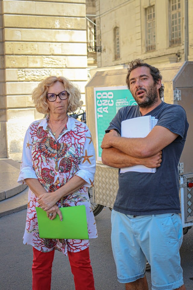 Les acteurs à Arles de la collecte de déchets recyclables à vélo