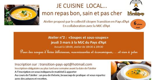 Atelier soupe avec Citoyens en Transition pays d'Apt