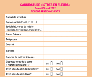 Candidature pour la fête "Istres en Fleurs" 