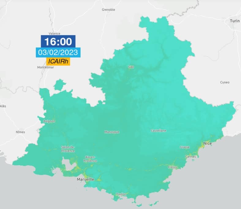 AtmoSud propose des cartes de la qualité