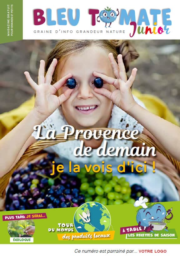 Exemple d'une couverture du magazine Bleu Tomate Junior