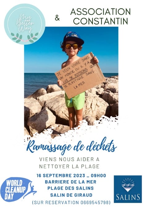 affiche collecte déchets plage Salin 2023