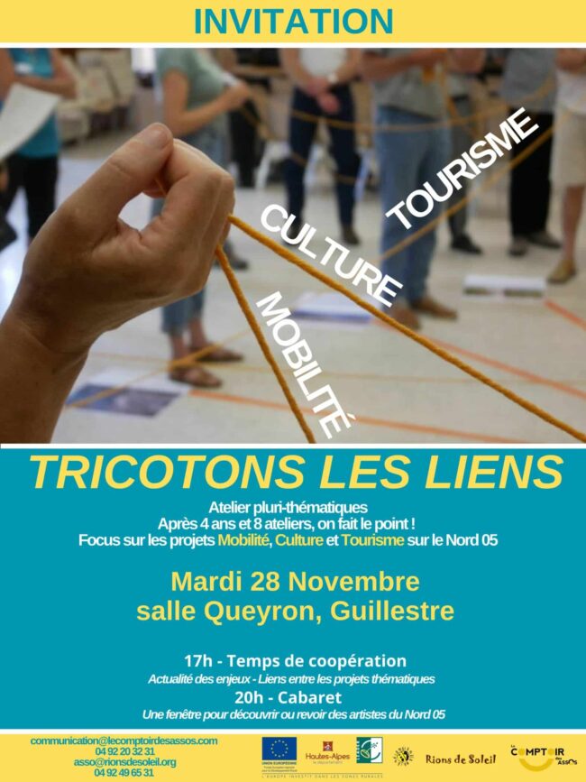 Tricotons les liens !! Rendez vous à Guillestre Bleu Tomate le mag