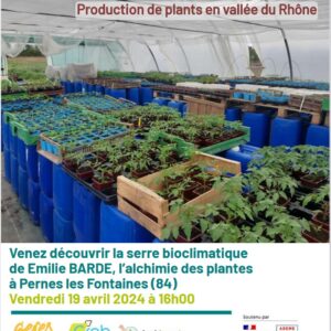 affiche visite serre bioclimatique à Pernes-les-Fontaines