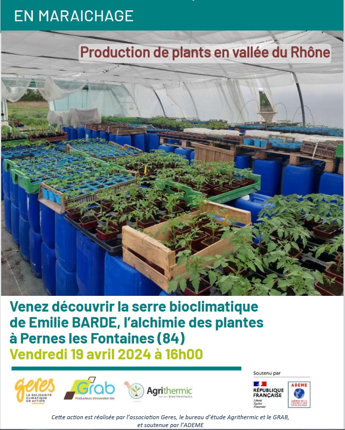 affiche visite serre bioclimatique à Pernes-les-Fontaines
