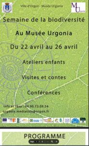 affiche semaine biodiversité musée Urgonia