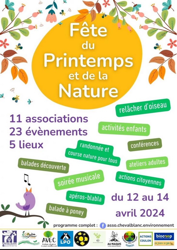 affiche Fête du printemps et de la nature Cheval-Blanc