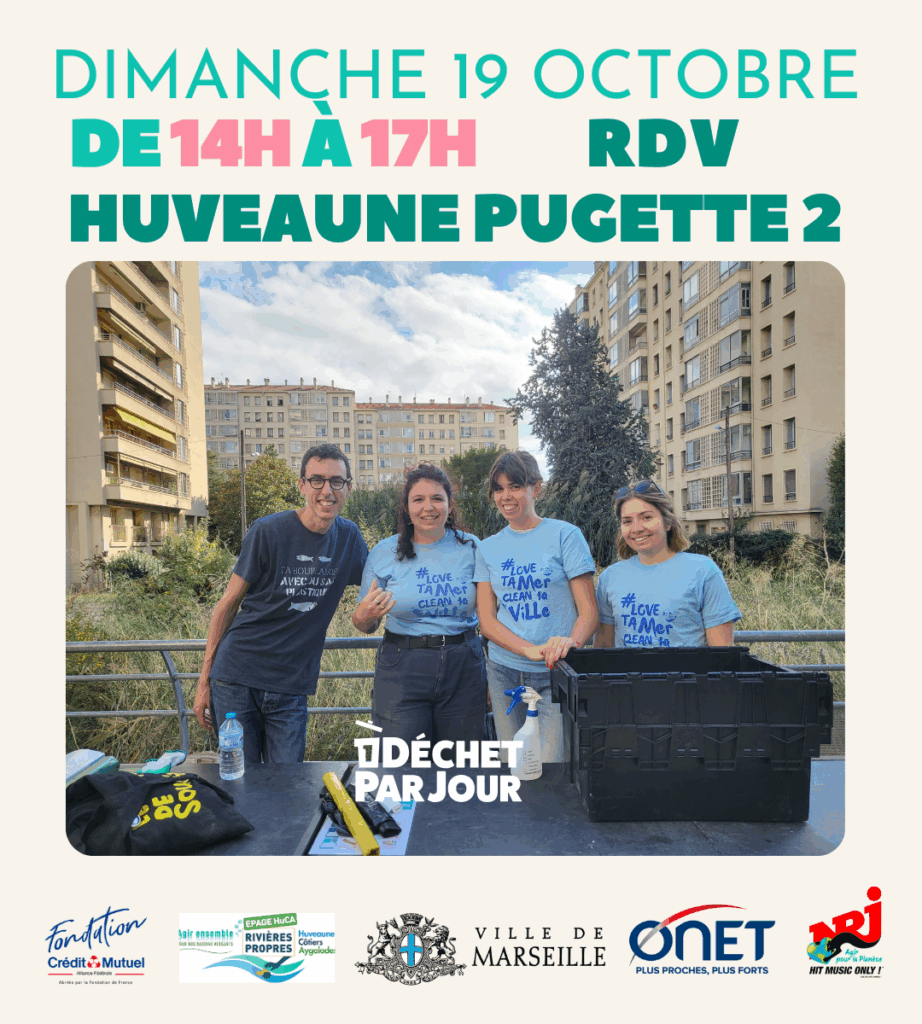 Ramassage de déchets sur l'Huveaune Bleu Tomate