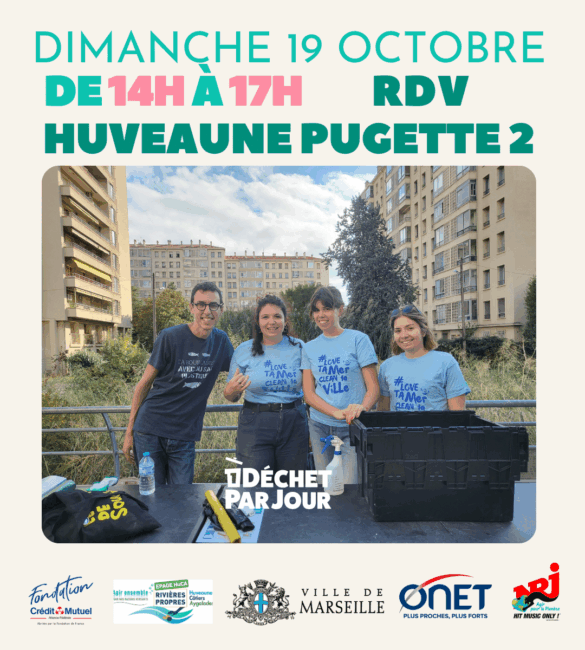 Ramassage de déchets sur l'Huveaune Bleu Tomate
