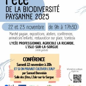 Fête de la Biodiversité et Conférence "Et si on cultivait l'eau ??" Bleu Tomate
